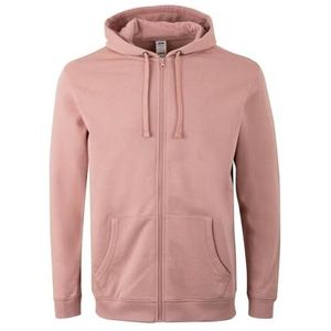 Mukua SF270U Unisex sweatshirt met ritssluiting en capuchon, lichtroze, maat XL, Licht roze, XL