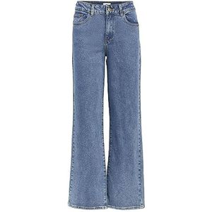 Object Dames Wide Fit Jeans Mid Taille, blauw (medium blue denim), L
