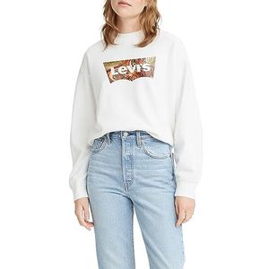 Levi's Dames Graphic Standard Crewneck Pullover, Batwing Tiger Bright White, S
