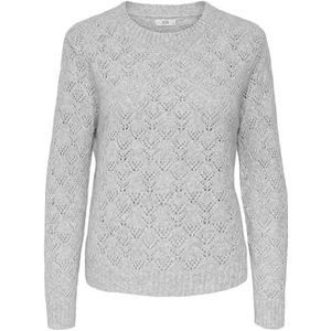 Jacqueline de Yong - Jdyamanda Life O-neck - Trui - Light Grey Melange