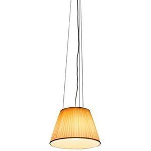 Hanglamp Romeo Soft S1, lampenkap van stof, E27, diffuser van borosilicaat, 4 m kabel, 34 x 34 x 22,5 cm, oranje (referentie: F6105007)