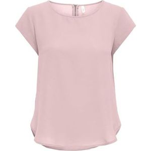 ONLY - ONLVic - Blouse - Rosa - Gevoerde Zoom, Rug Rits, Ronde Hals
