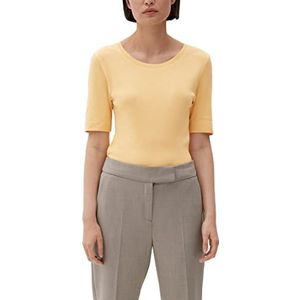 s.Oliver BLACK LABEL T-shirt voor dames, korte mouwen, slim fit, geel, 44