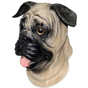 De Rubber Plantation TM 619219293464 Pug Hond Latex Masker Canine Dier Halloween Huisdier Fancy Jurk Kostuum Accessoire, Unisex-Volwassene, Een Maat