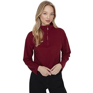 TRENDYOL Recht sweatshirt met lange mouwen voor dames, bordeaux, XS