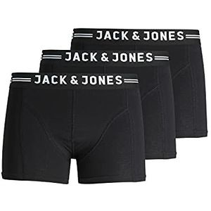 JACK&JONES JUNIOR Jongens Boxer Shorts, Zwart/Detail: zwarte tailleband W.white logo, 140 cm