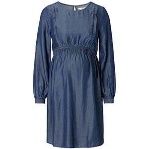 ESPRIT Maternity Damesjurk Woven Nursing jurk met lange mouwen, Darkwash - 910, 34
