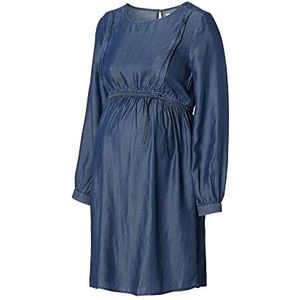 ESPRIT Maternity Damesjurk Woven Nursing jurk met lange mouwen, Darkwash - 910, 34