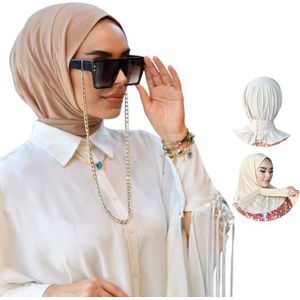 Snap Hijab-Tulbanden voor Vrouwen | Haarwikkels en Head Wraps | Undercap-Caps-Instant Hijab, Karamel, Standard