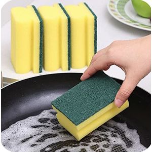 HOMESmith Heavy Duty schrobspons, dubbelzijdige afwas- en reinigingsspons voor keuken, badkamer en huisreiniging (Pack van 8)
