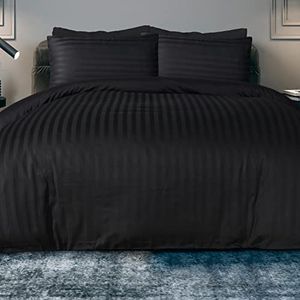 Sleepdown Beddengoedset van katoen, 225 draden, hotelkwaliteit, omkeerbaar, met kussensloop, onderhoudsvriendelijk, eenpersoonsbed (135 x 200 cm)