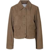 SELECTED FEMME Dames Slfkaya Suede Jacket Noos, Fungi, Numeric_36, Fungi, numeric_36