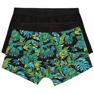 JP 1880 Hip Pants voor heren met flexnamic waist, bloemenpatroon, Dp boxershorts, zwart, XL