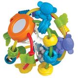 Playgro Speelbal met geïntegreerde rammelaar, vanaf 6 maanden, Play and Learn Ball, blauw/groen/geel, 40137