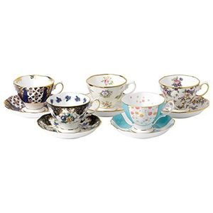 Royal Albert 103 100 Jaar 40017543 1900-1940 Theekopje & Schotel, Gemengde Set van 5, Bone China