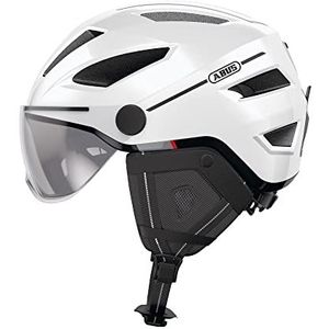 ABUS Pedelec 2.0 ACE Stadshelm - Hoogwaardige E-Bike helm met Achterlicht en Vizier voor Stadsverkeer - Voor Dames en Heren - Wit, Maat L