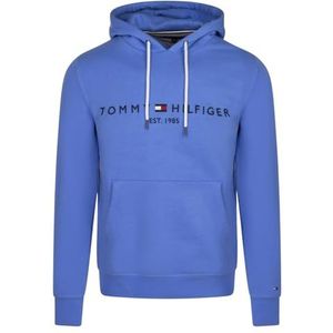 Tommy Hilfiger Heren Tommy Logo Hoody Hooded Sweatshirt, Blauwe spreuk, XS