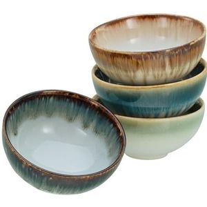 CreaTable, 21724, Serie Cascade Bowls Mix, 4-delige serviesset, sojakommen van aardewerk