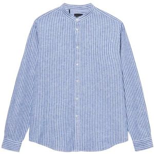 Sisley Mens 59A2SQ020 Shirt, Blue and White Stripes 951, S, Blauwe en witte strepen 951, S