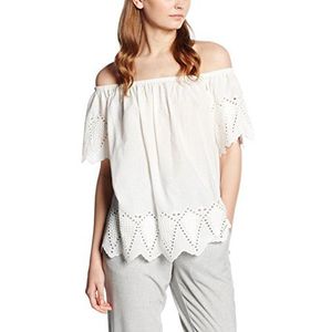 Great Plains Virginia kanten blouse voor dames, Gebroken wit (Egyptische Cttn Cream), L