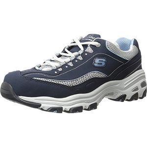 Skechers - D'Lites Biggest Fan - Fashion Sneaker - Navy - Wit - Leer en Synthetisch
