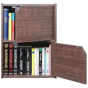 Iris Ohyama, Wastafelonderkast / Kast met deuren / Kast met planken / Boekenkast / Kast met 2 deuren, Design, modulair, kantoor, woonkamer, slaapkamer - Module Shelf - MDB-2D - Bruin