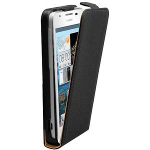 mumbi Hoes Flip Case compatibel met Huawei Ascend G510 hoes mobiele telefoon case wallet, zwart
