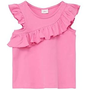 s.Oliver Junior Girl's T-shirt met volants, roze, 92/98, roze, 92/98 cm