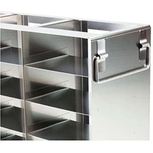 Cryomaster 4-6249 roestvrij stalen kastframe voor 10 kryoboxen, 5 diepte, 2 hoog, 685 mm x 133 mm x 248 mm, zilver