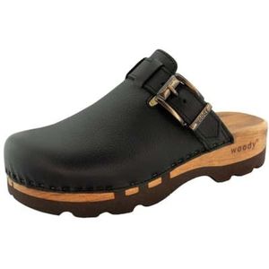 Woody Heren Lukas houten schoen, zwart, 40 EU, zwart, 40 EU