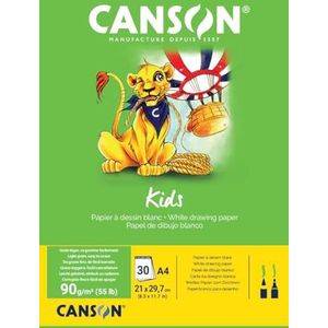 Canson Kids 5+ A4 90 GSM Tekening Papier Pad - Wit (Pack van 30 Vellen)