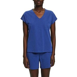ESPRIT Bodywear dames Cotton SLUB SUS Shorty Pyjamaset, donkerblauw, 34, Dark Blue, 34