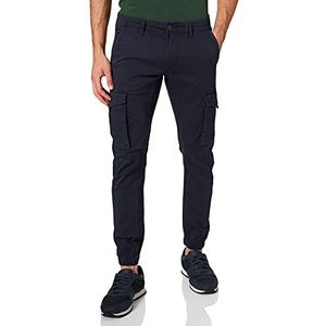 JACK & JONES Men Pants Cargo Jogger Trousers PAUL FLAKE AKM 542 Twill Stretch, Colour:Navy, Pant Size:36W / 36L