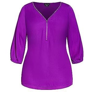 CITY CHIC Dames Plus Size Top Sexy Fling E/S Jurk Shirt, Fuchsia, 46 grote maten