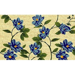 Gift Company Blauwe Bloemen, Deurmat 75 x 45 cm, Kokosnoot Multi Color, 1