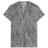 Marc O'Polo - Blouseshirt - Zwart/Wit - Katoen - Normale Pasvorm