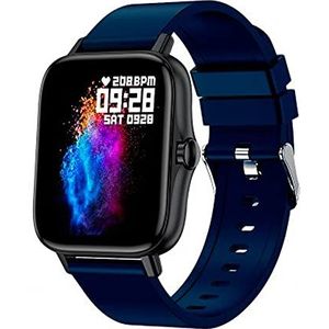 DCU TECNOLOGIC Moderne smartwatch, smartwatch-oproepen, meldingen apps en oproepen, 8 sportmodi, IP67, 2 armbanden bevatten zwarte siliconen en marineblauw siliconen, blauw, Modern