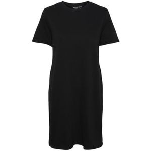 PIECES Pcchilli Summer Ss Sweat Dress Noos Jurk voor dames, zwart, XL