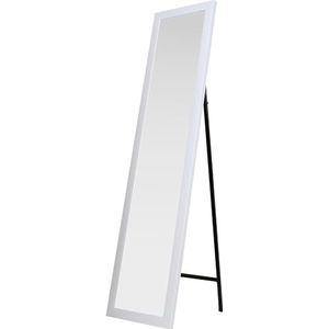 Vloerspiegel, vloerspiegel, make-upspiegel, full-body spiegel, spiegel voor cabinekast, spiegel voor slaapkamer, rechthoekige vloerspiegel, 30 x 150 cm, wit