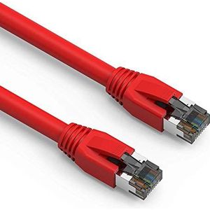 Nippon Labs 3Ft Cat.8 S/FTP Ethernet Netwerkkabel 2GHz 40G Rood (60CAT8-3-24BK)