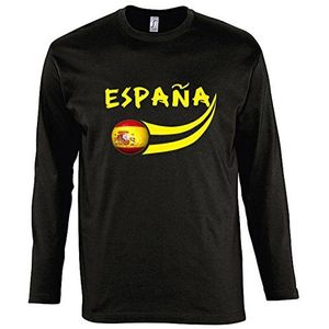 Supportershop Shirt met lange mouwen LS heren Spanje zwart voetbal