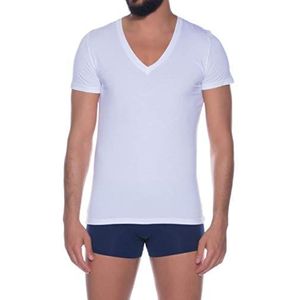 HOM, T-shirt met V-hals Supreme Cotton, heren, wit, XL