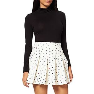 Love Moschino Dames Printed in All-Over Mini Hearts Skirt, F.BCO SCRI.Nere, 40, F.bco Scri.nere, 40