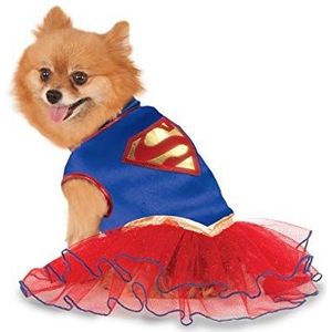 Rubie's Officiële DC Comics Supergirl huisdier hond kostuum tutu jurk, maat: X-Large hals tot staart 28 inch, borst 24 inch