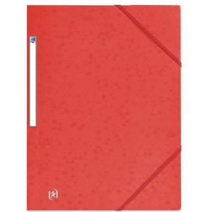 OXFORD 50 stuks mappen, 3 kleppen, top bestand + A4, met elastiek, envelop voor kaarten, rood