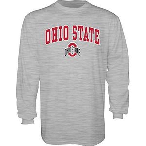 NCAA Ohio State Buckeyes Mens Lange Mouw T Shirt Grijs Bogen Over, Ohio State Buckeyes Grijs, Medium