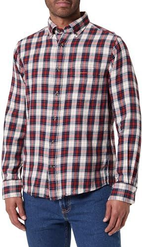 REG WINDBLOWN flanellen geruit shirt, rood, M