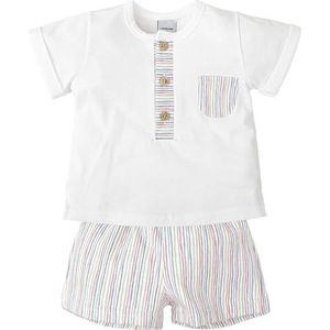 BABIDU Kinderset met bedrukt T-shirt met korte mouwen en ronde hals, uniseks baby, Uniek, 3 Maanden