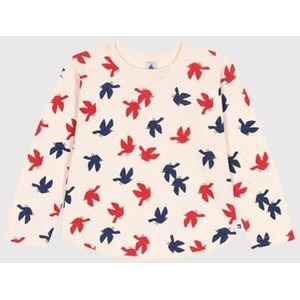 Petit Bateau T-shirt met lange mouwen voor meisjes, ecru/multico, 12 Jaren