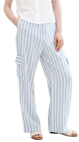 Regular fit linnen broek met cargozakken